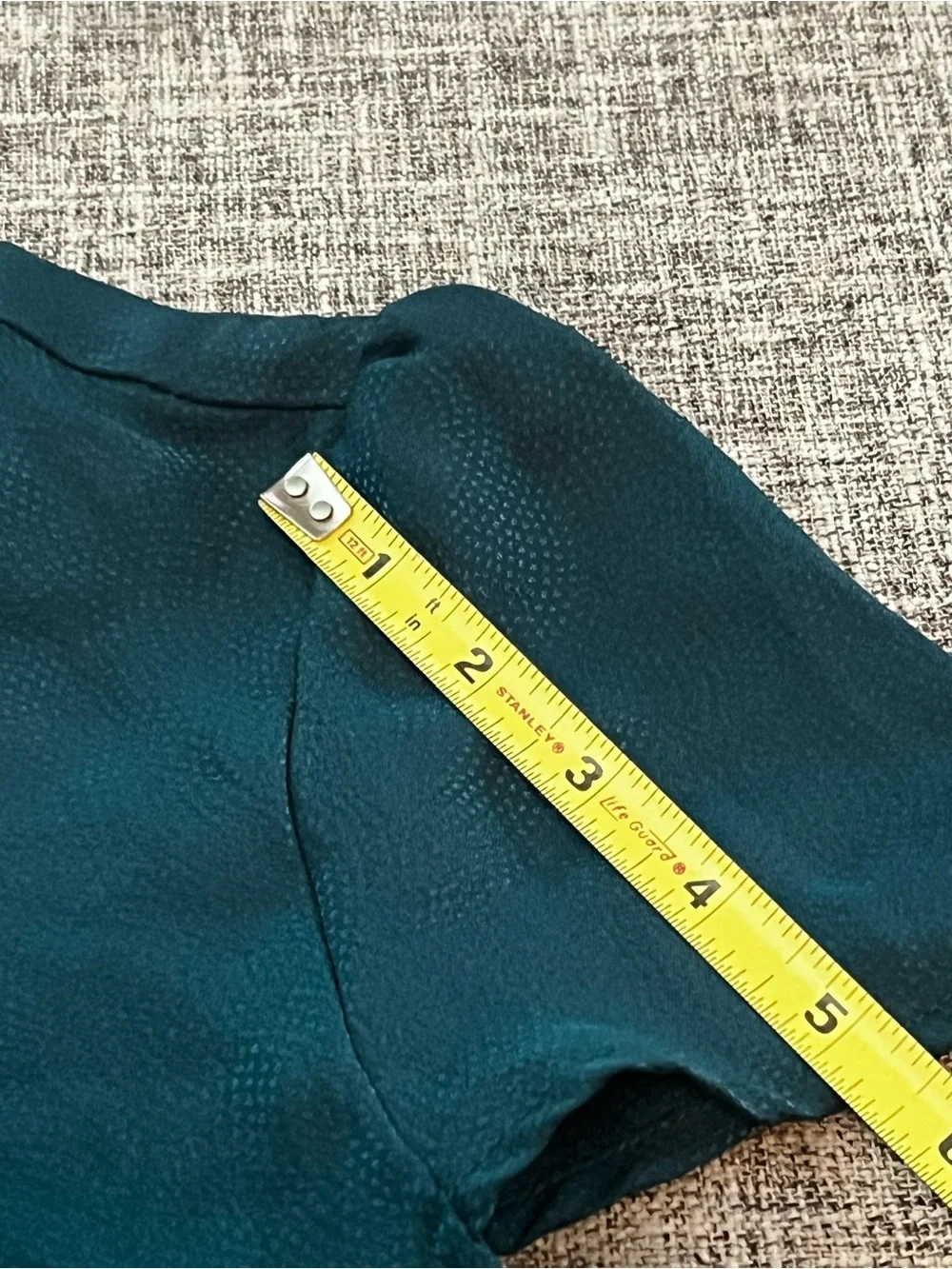 Ann Taylor LOFT Textured Keyhole Blouse Large Teal